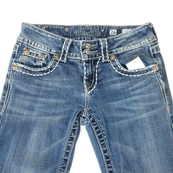 Miss Me metal & gems accts boot cut jeans - Picture 3 of 7